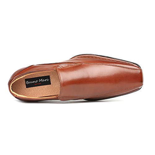 Bruno Marc Men's Classic Dress Loafers Square-Toe Slip-on Shoes,Size 10.5,Brown,Giorgio-1 - Image 3