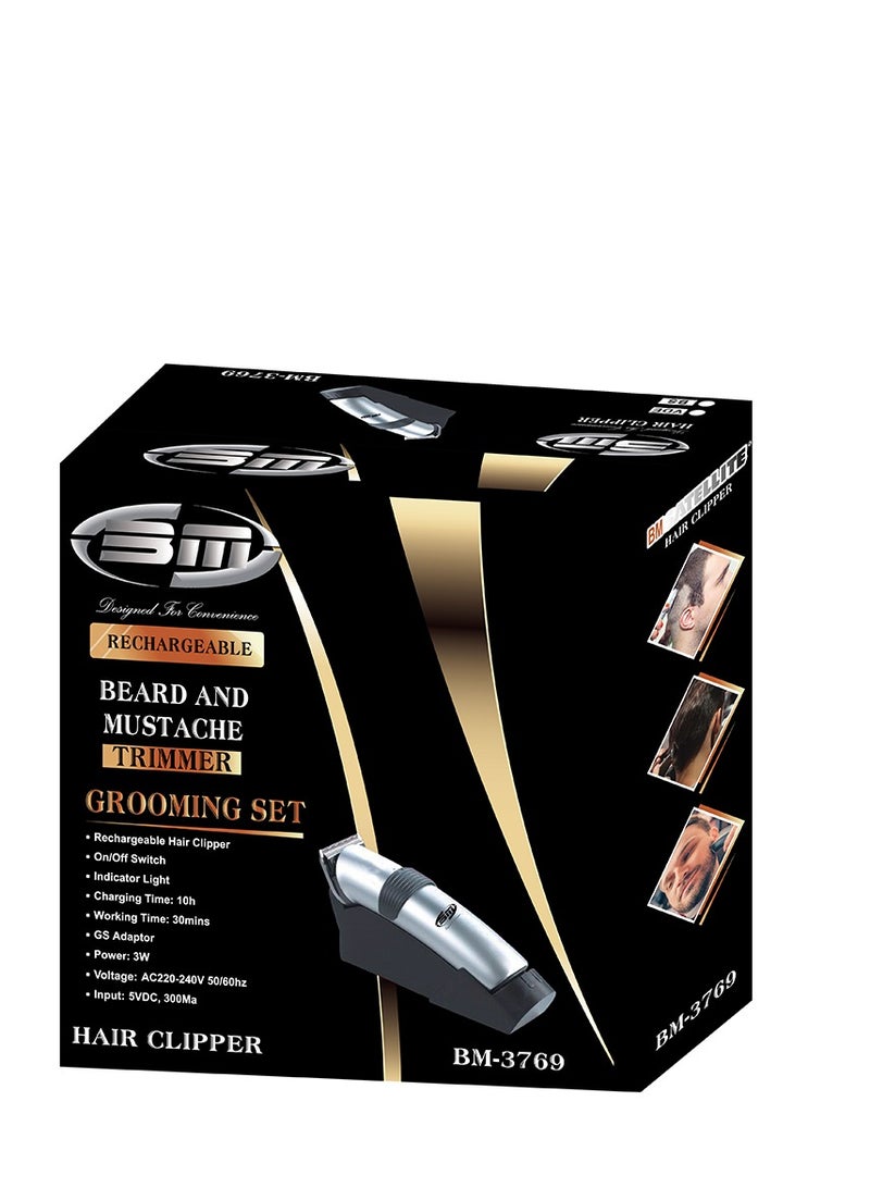 Bm Rechargeable Hair Trimmer Silver/Black - Image 2