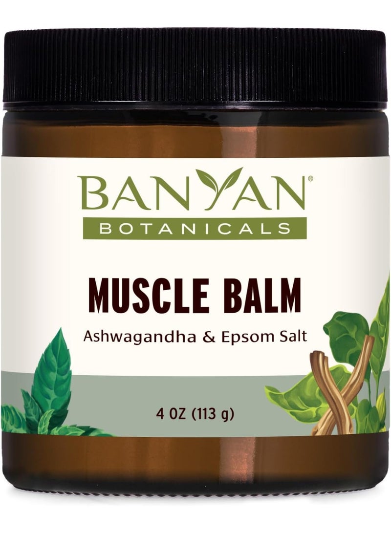 Banyan Botanicals Banyan Botanicals Muscle Balm – Organic Muscle Massage Balm with Ashwagandha Root & Epsom Salt – Supports Healthy Circulation & Soothes Tired Muscles – 4oz – Non GMO Sustainably Sourced Petroleum Free - Image 1