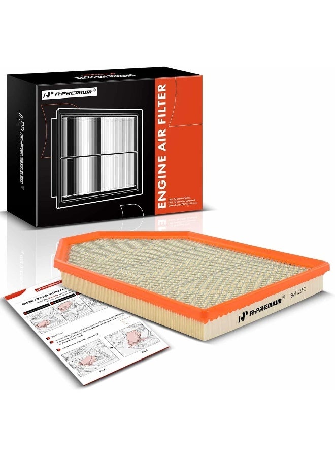 A-Premium Engine Air Filter Compatible with Chrysler 300 & Dodge Challenger, Charger, 2011-2022, 3.6L 5.7L 6.4L, Flexible Panel, Replace# 4861746AA  - Image 1