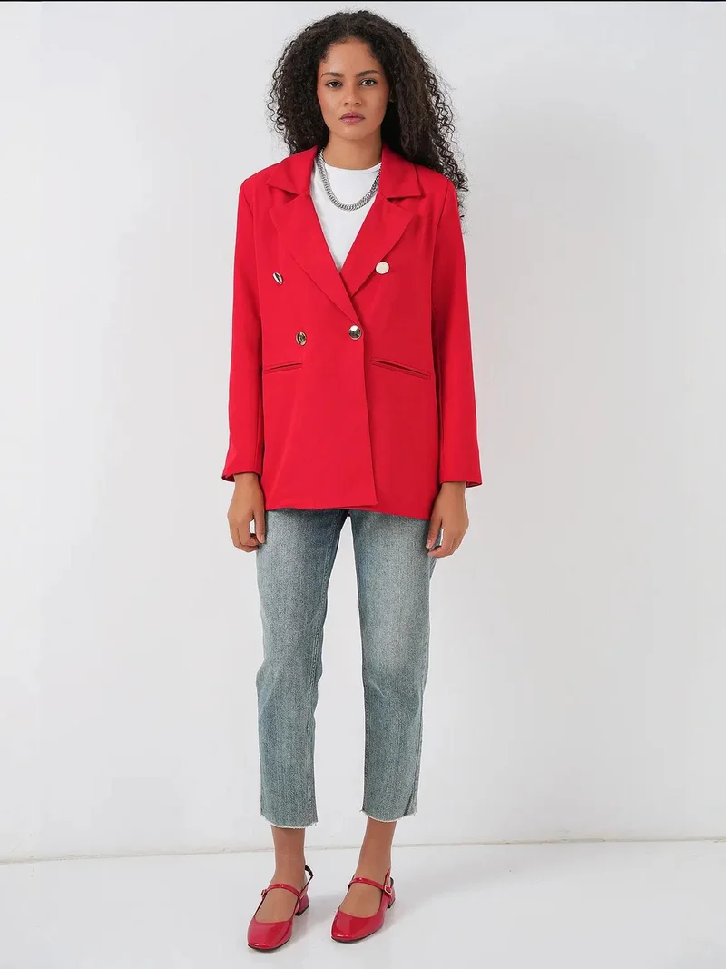 بيغ دارت بليزر  بأزرار مزدوجة الصدر بتفاصيل