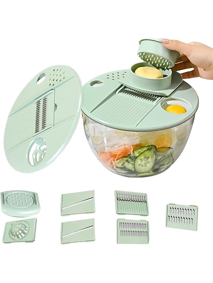 Green Salad Bowl Centrifuge With Cutter for Vegetables and Fruits - Image 1