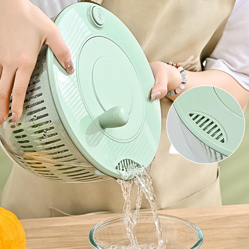 Green Salad Bowl Centrifuge With Cutter for Vegetables and Fruits - Image 4