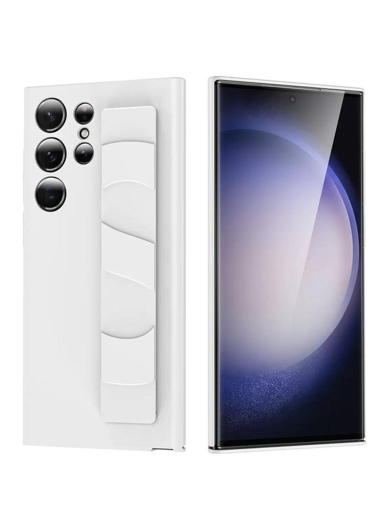 Galaxy S24 Ultra Case with Silicon Wrist Strap– Shockproof, Anti-Fingerprint, Slim Protective Cover - White - Image 1