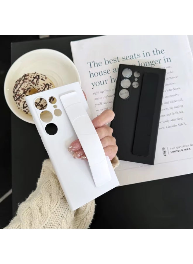 Galaxy S24 Ultra Case with Silicon Wrist Strap– Shockproof, Anti-Fingerprint, Slim Protective Cover - White - Image 2