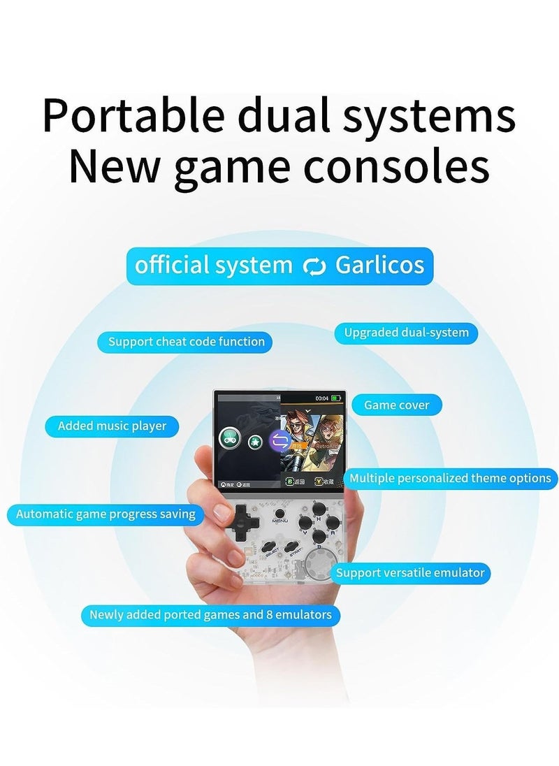 ANBERNIC  RG35XX Handheld Game Console, 3.5 Inch IPS Screen Linux System Retro Video Games Consoles, Portable Pocket Video Player with 8000+ Games (White, 64G+128G)  - Image 3