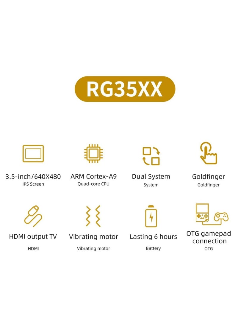 ANBERNIC  RG35XX Handheld Game Console, 3.5 Inch IPS Screen Linux System Retro Video Games Consoles, Portable Pocket Video Player with 8000+ Games (White, 64G+128G)  - Image 2