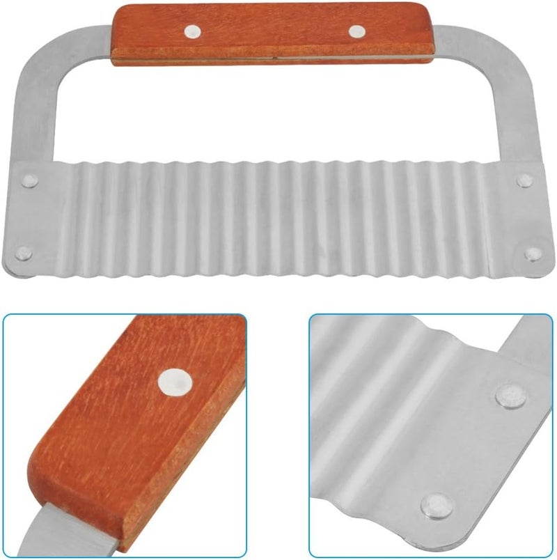 klarako Crinkle Cutter Wavy Slicer Cutter, Crinkle Cutting Tool Stainless Steel Wavy Blade for Crinkle Cut French Fry Slicer Salad Chopping Knife, Soap Molds Cutter Vegetable Steel Blade Cutting Tool - Image 4