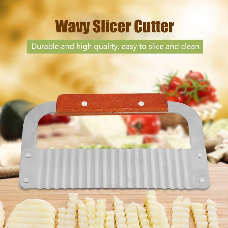 klarako Crinkle Cutter Wavy Slicer Cutter, Crinkle Cutting Tool Stainless Steel Wavy Blade for Crinkle Cut French Fry Slicer Salad Chopping Knife, Soap Molds Cutter Vegetable Steel Blade Cutting Tool - Image 2