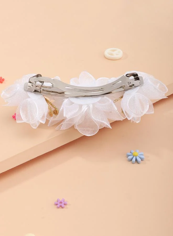 تايك تو Girls White Rhinestone Embellished Hair Clip