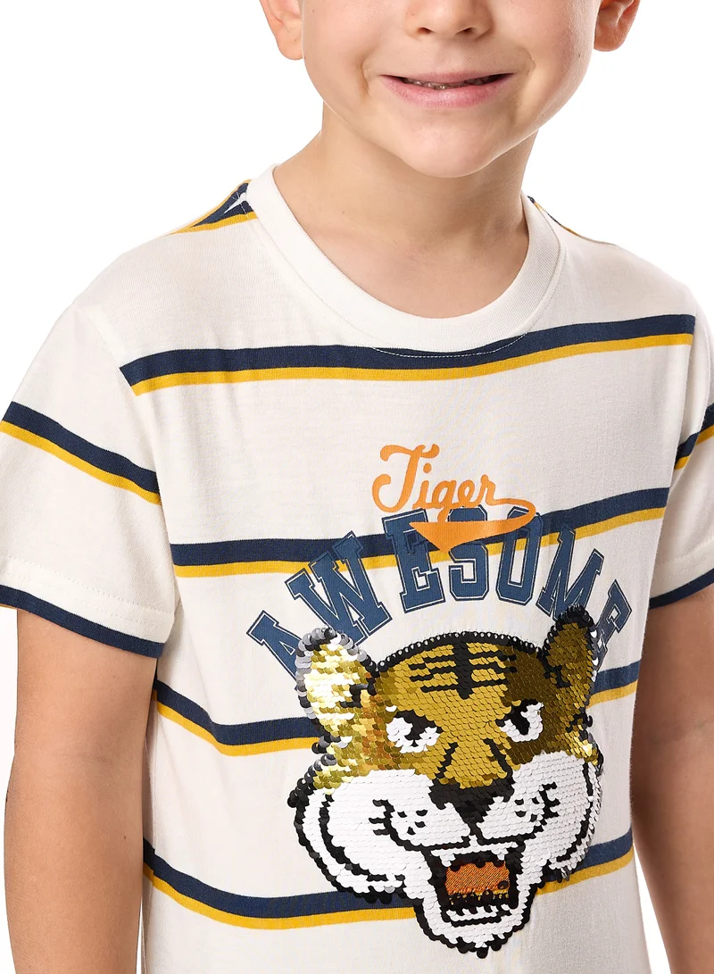 victor and jane Victor and Jane Junior Boys' 2 Piece Sets with Matching Tshirt And Slogan Print Shorts with Elasticated Waist