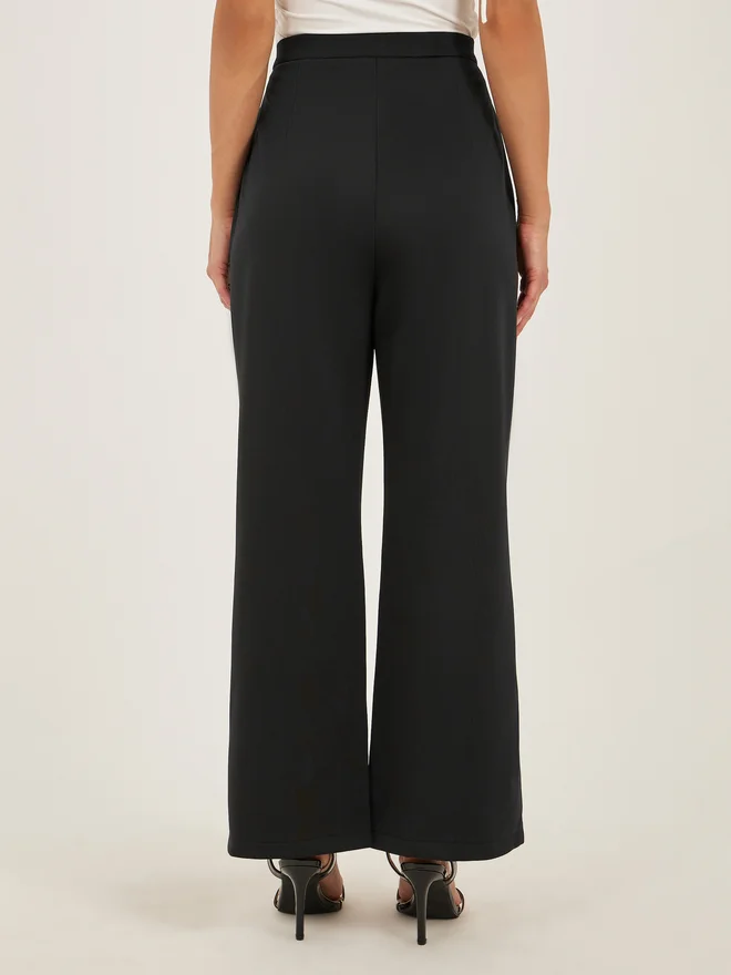 Styli Styli Black Embellishments Wide Leg Pants
