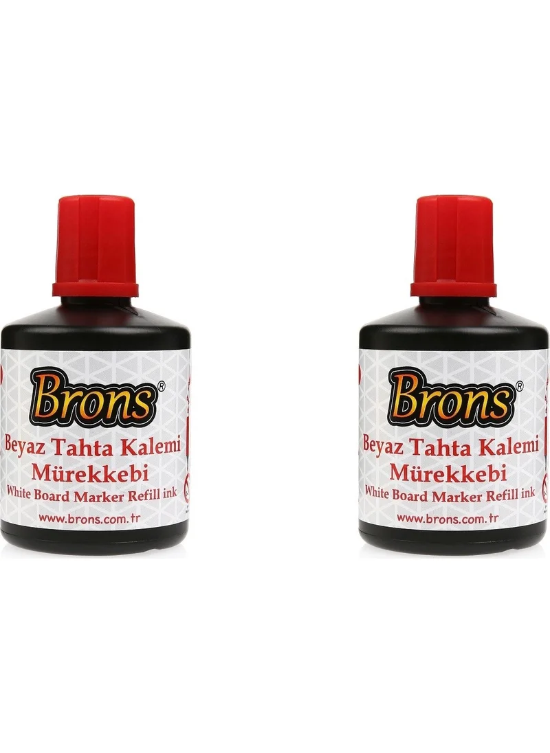 Brons Whiteboard Pen Ink Red 100 cc. BR-355 2-Pack