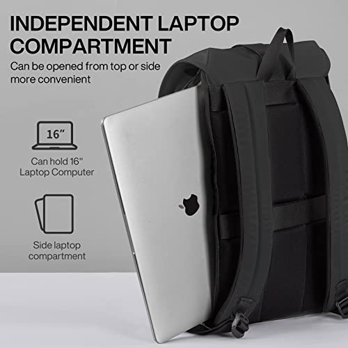 mixi Travel Laptop Backpack for Women & Men Carry On Backpack fits 16'' Laptop, Waterproof Lightweight Casual Hiking Weekender Bags Rucksack,17 Inch, Knight Black - Image 3
