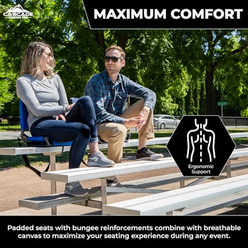 Cascade Mountain Tech Portable Folding Steel Stadium Seats for Bleachers , Black, Regular - 17" - Image 4