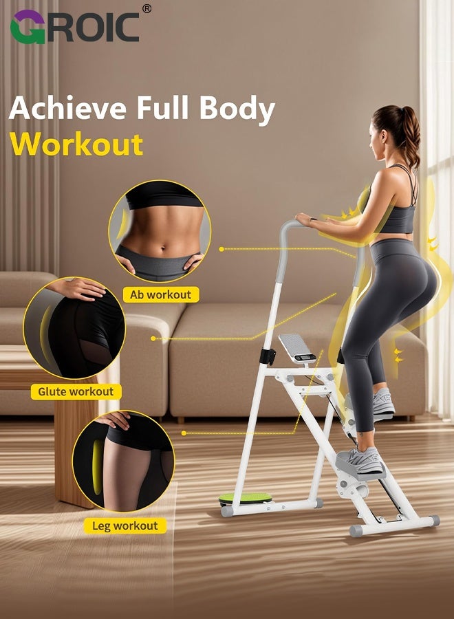 GROIC Foldable Stair Climbing Machine with Twist Board, Stair Stepper, Stair Climber, Vertical Stair Climber for Home Gym, Full-Body Cardio Workout Equipment with Adjustable Handlebar & Pedals - Image 2