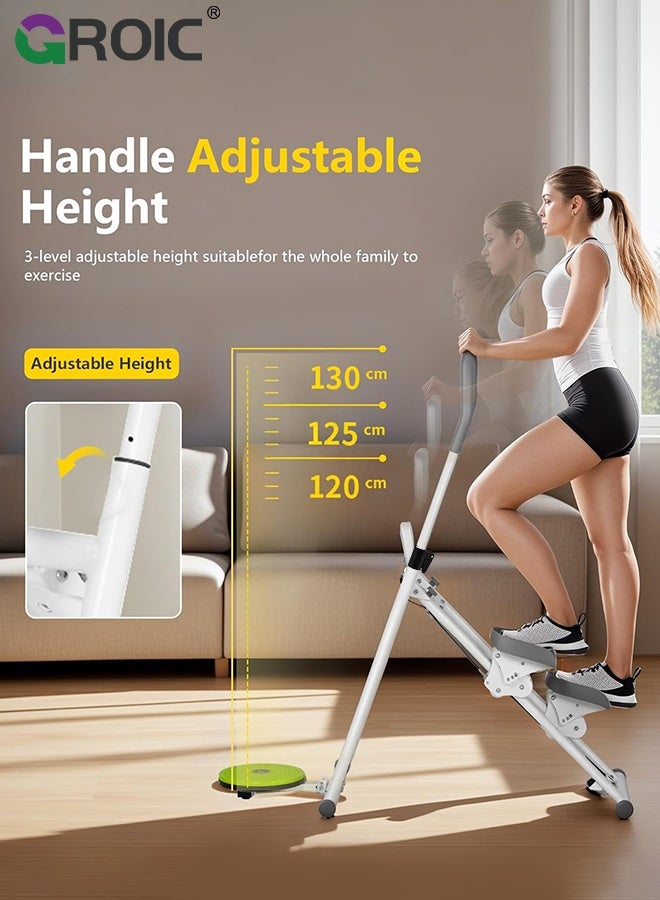 GROIC Foldable Stair Climbing Machine with Twist Board, Stair Stepper, Stair Climber, Vertical Stair Climber for Home Gym, Full-Body Cardio Workout Equipment with Adjustable Handlebar & Pedals - Image 3