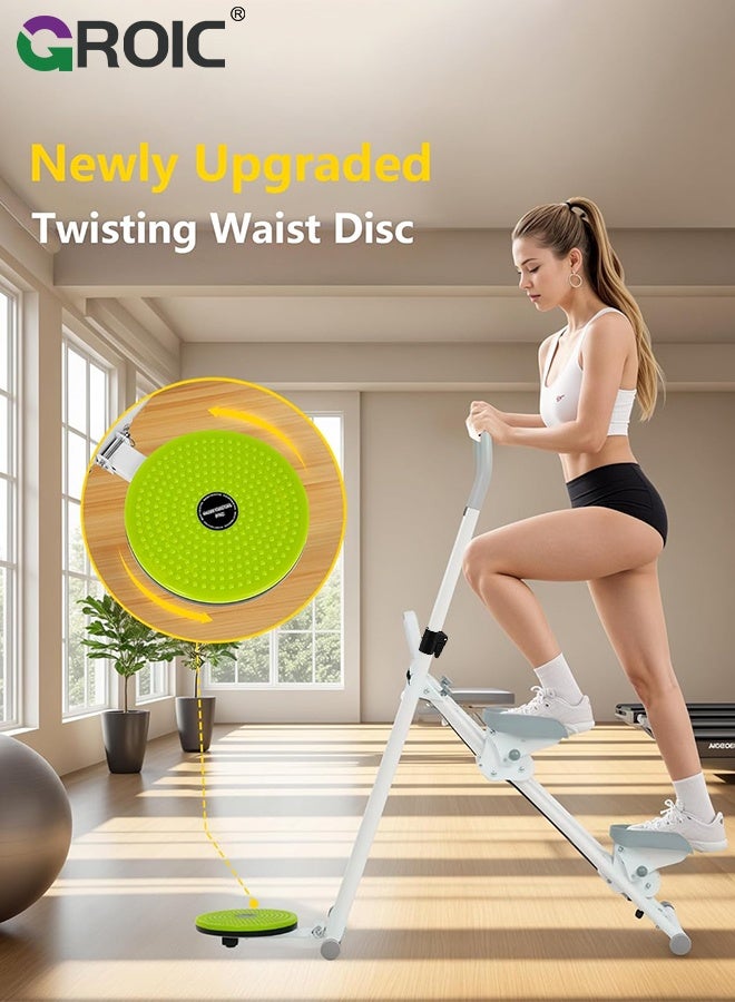 GROIC Foldable Stair Climbing Machine with Twist Board, Stair Stepper, Stair Climber, Vertical Stair Climber for Home Gym, Full-Body Cardio Workout Equipment with Adjustable Handlebar & Pedals - Image 4