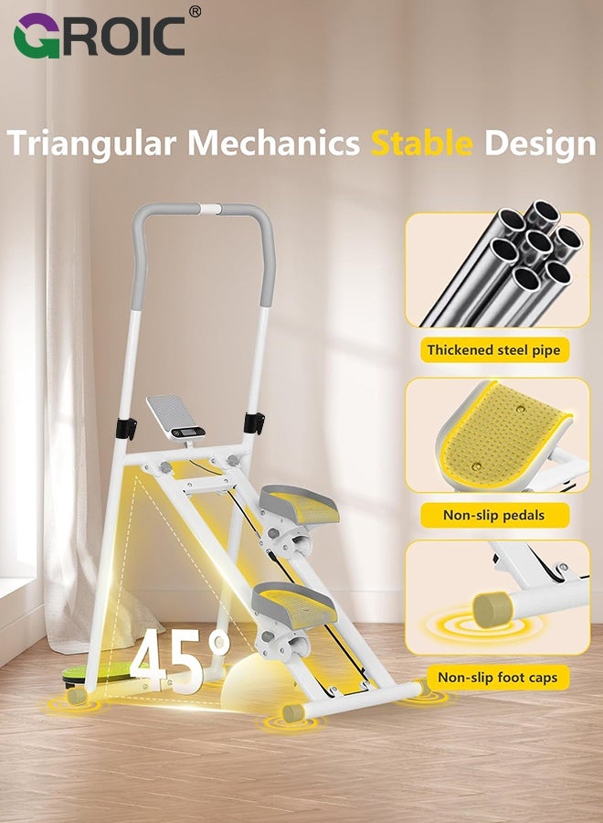 GROIC Foldable Stair Climbing Machine with Twist Board, Stair Stepper, Stair Climber, Vertical Stair Climber for Home Gym, Full-Body Cardio Workout Equipment with Adjustable Handlebar & Pedals - Image 5