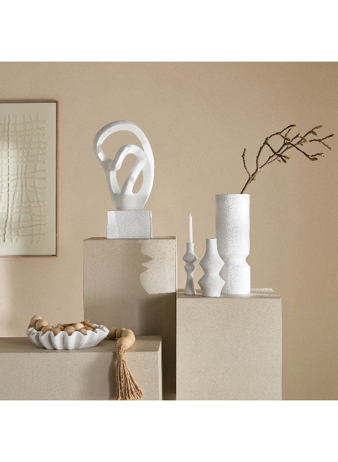 Home Box مزهرية مخروطية بيضاء من البولي ريزين لتزيين المنزل - Image 5