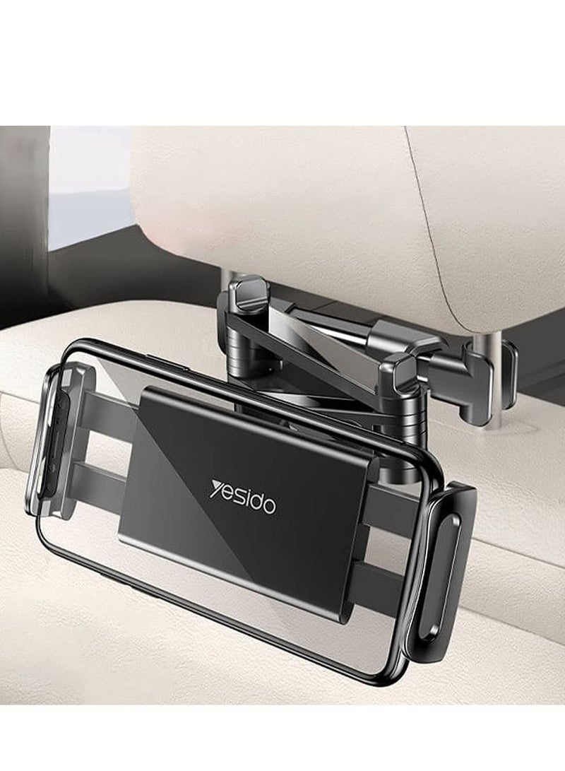 Yesido C117 Car Tablet Headrest Mount Tablet Holder For Car Seat 360 Degree Rotation Compatible With 4.7Inch To 12.9 Inch, Compatible With Tablets/Iphone 13/Ipads/Smartphones - Image 4