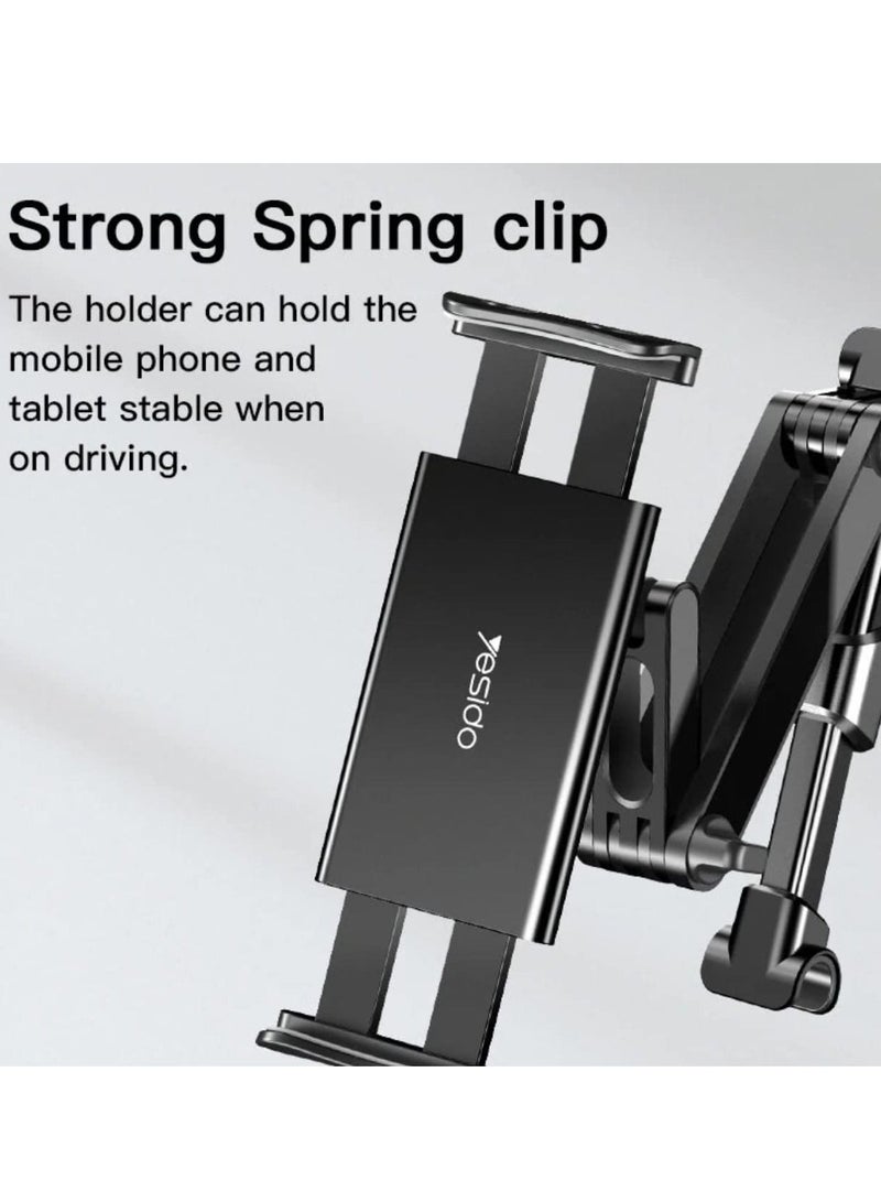 Yesido C117 Car Tablet Headrest Mount Tablet Holder For Car Seat 360 Degree Rotation Compatible With 4.7Inch To 12.9 Inch, Compatible With Tablets/Iphone 13/Ipads/Smartphones - Image 3