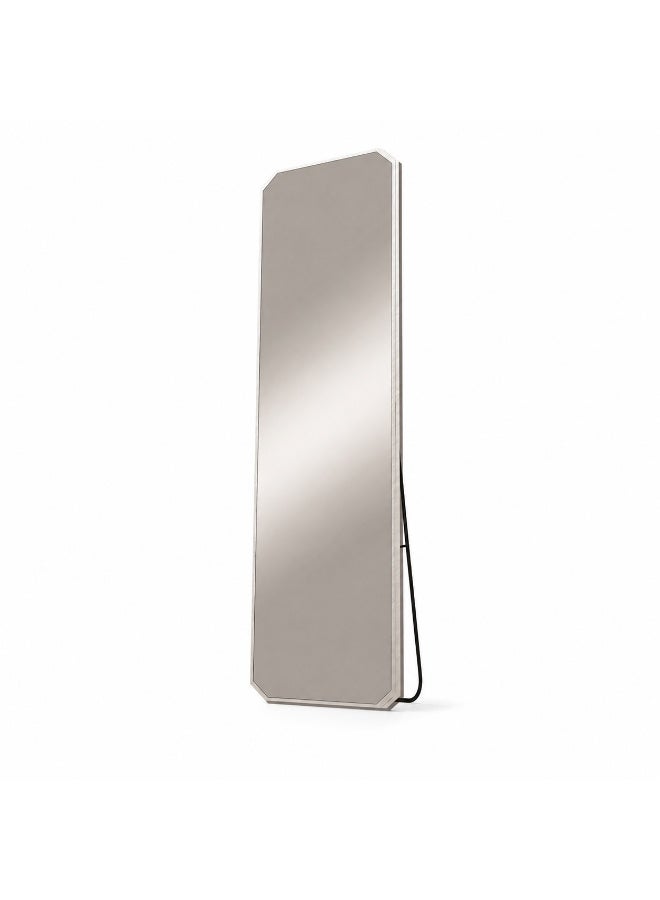 alsaada home Full-Length Free Standing Floor Mirror with Wheels & Metal Frame, 160x40 cm - SILVER - Image 1