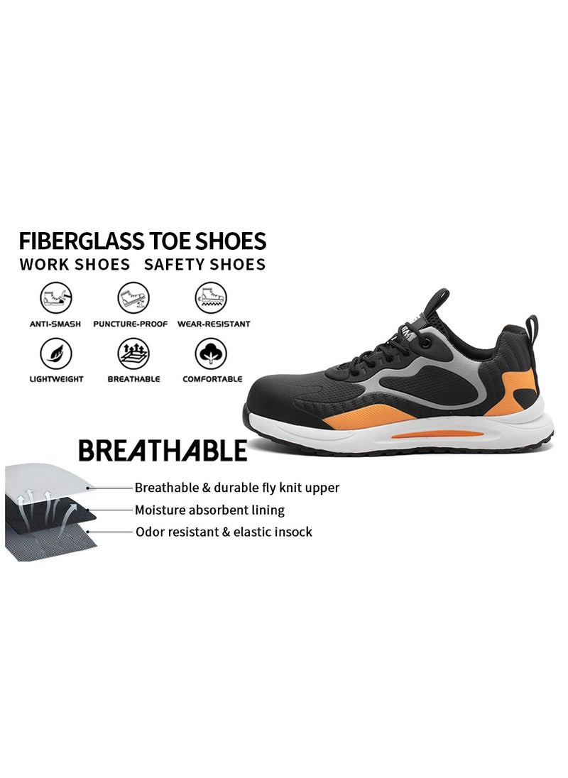 SLIMTA - SLIMTA Men Women Safety Shoes Non-Slip Steel Toe Cap Trainers Mesh Breathable Lightweight Comfortable Puncture Proof Industrial Shoes - Image 1