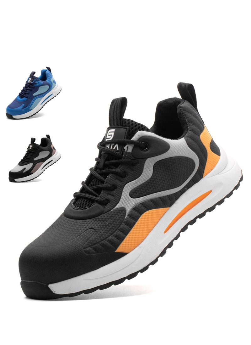 SLIMTA - SLIMTA Men Women Safety Shoes Non-Slip Steel Toe Cap Trainers Mesh Breathable Lightweight Comfortable Puncture Proof Industrial Shoes - Image 1