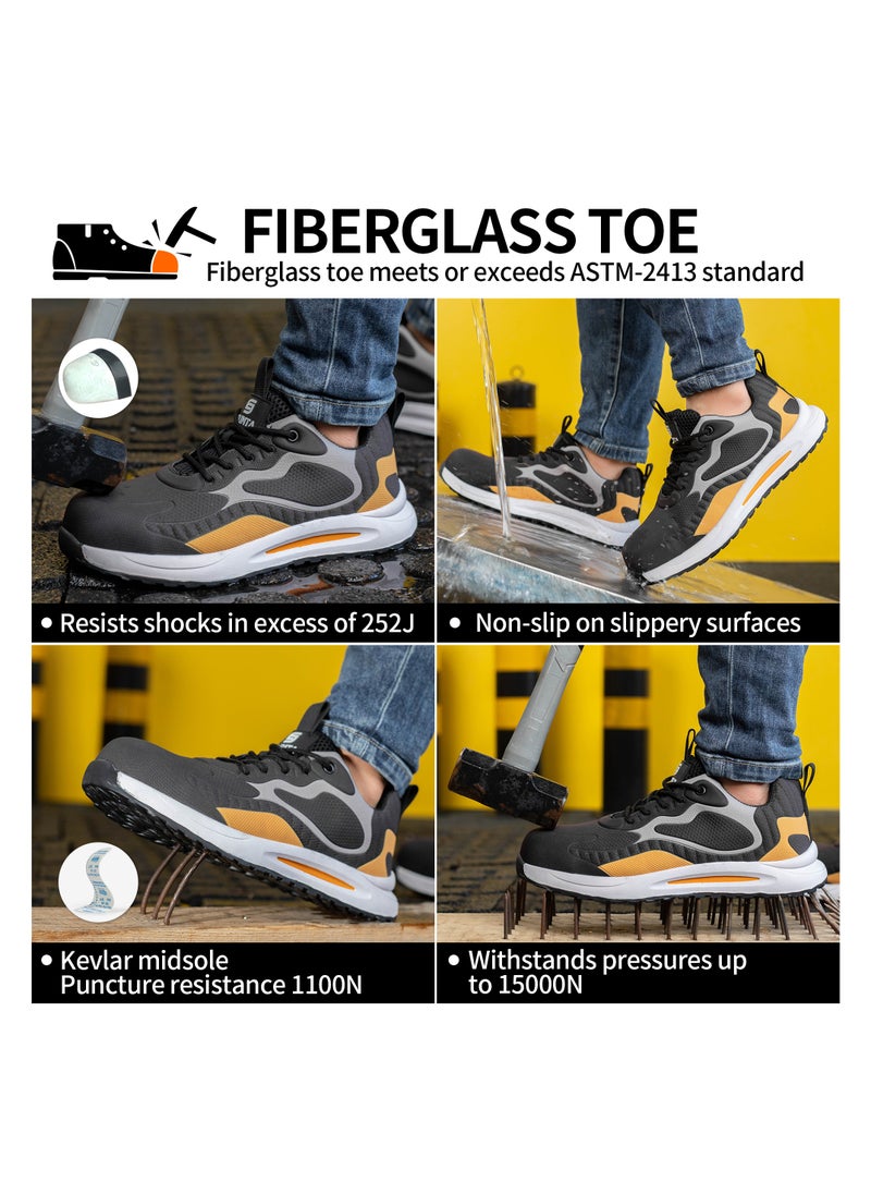 SLIMTA - SLIMTA Men Women Safety Shoes Non-Slip Steel Toe Cap Trainers Mesh Breathable Lightweight Comfortable Puncture Proof Industrial Shoes - Image 1