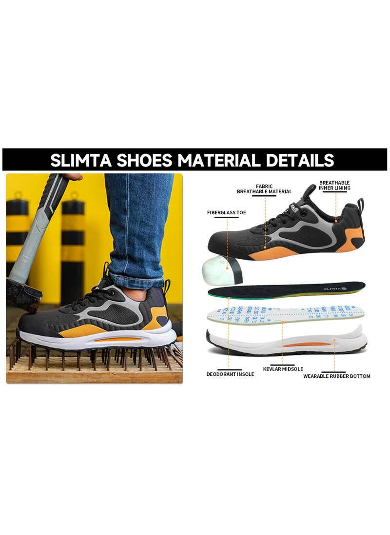 SLIMTA - SLIMTA Men Women Safety Shoes Non-Slip Steel Toe Cap Trainers Mesh Breathable Lightweight Comfortable Puncture Proof Industrial Shoes - Image 1