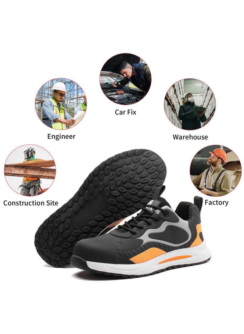 SLIMTA - SLIMTA Men Women Safety Shoes Non-Slip Steel Toe Cap Trainers Mesh Breathable Lightweight Comfortable Puncture Proof Industrial Shoes - Image 1
