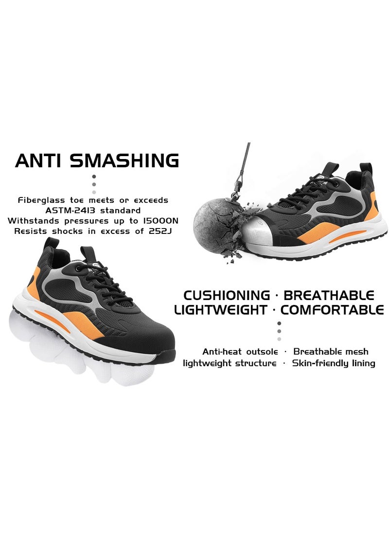 SLIMTA - SLIMTA Men Women Safety Shoes Non-Slip Steel Toe Cap Trainers Mesh Breathable Lightweight Comfortable Puncture Proof Industrial Shoes - Image 1