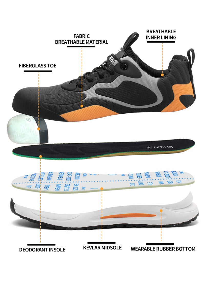 SLIMTA - SLIMTA Men Women Safety Shoes Non-Slip Steel Toe Cap Trainers Mesh Breathable Lightweight Comfortable Puncture Proof Industrial Shoes - Image 1