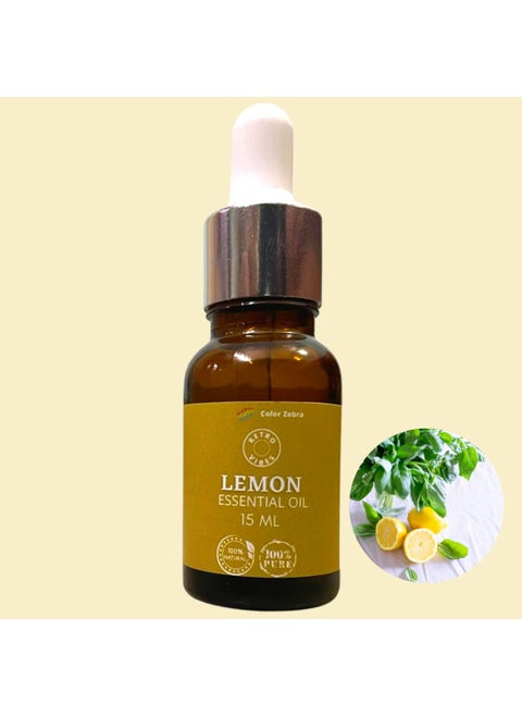Retro Vibes Lemon Essential Oil Energizing Refreshing Citrus Aroma for Diffusers and DIY Cleaning Solutions Ideal for Home Fragrance DIY Projects 15ml