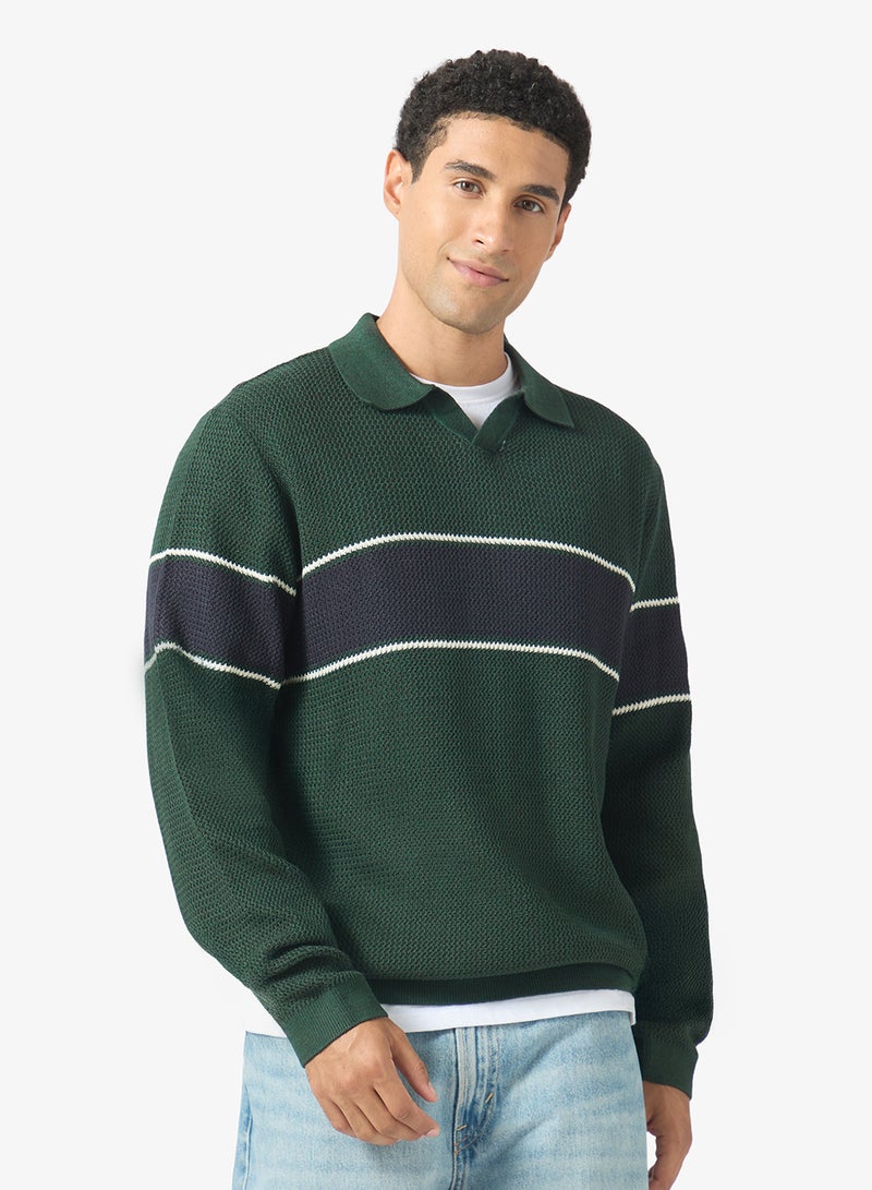 JACK & JONES Casual Long Sleeve Polo Sweater - Image 1