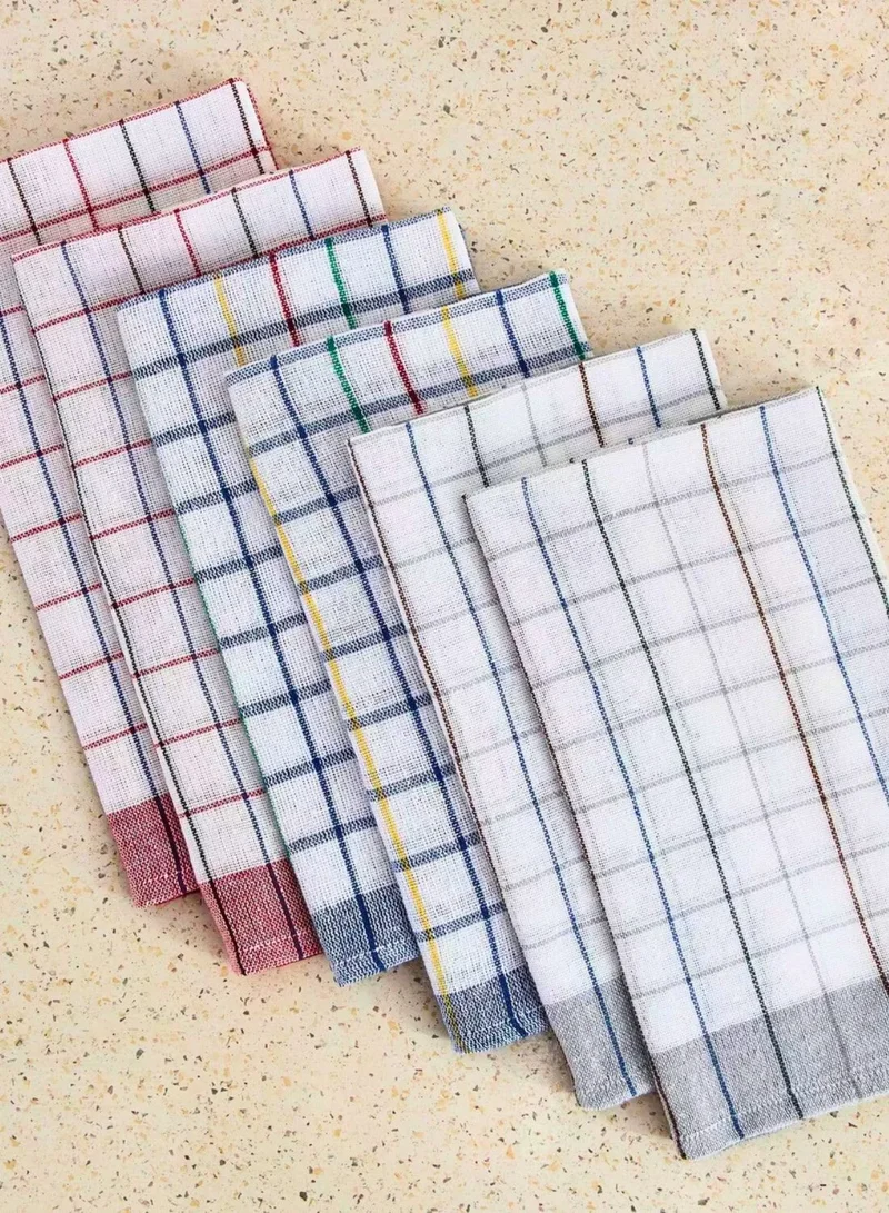 1Chase Polycotton Waffle Kitchen Towels 45x65 cm – 12 Pack Absorbent, Quick-Drying Dish Towels for Home, Cooking, Cleaning &amp; Drying