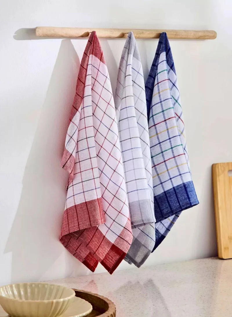 1Chase Polycotton Waffle Kitchen Towels 45x65 cm – 12 Pack Absorbent, Quick-Drying Dish Towels for Home, Cooking, Cleaning And Drying