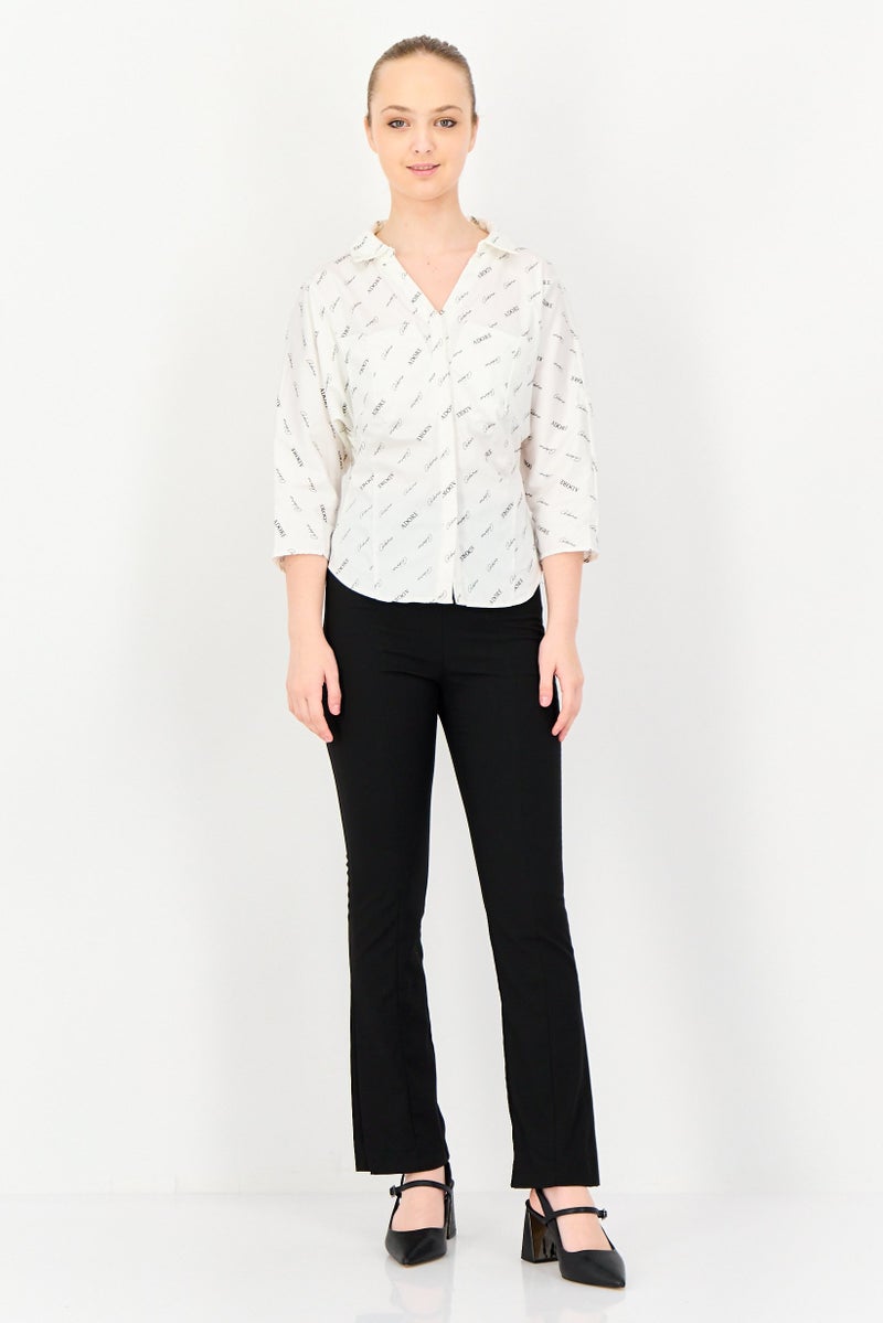 VERO MODA قميص نسائي بقصة عادية بأكمام قصيرة مطبوع بألوان متعددة - Image 2