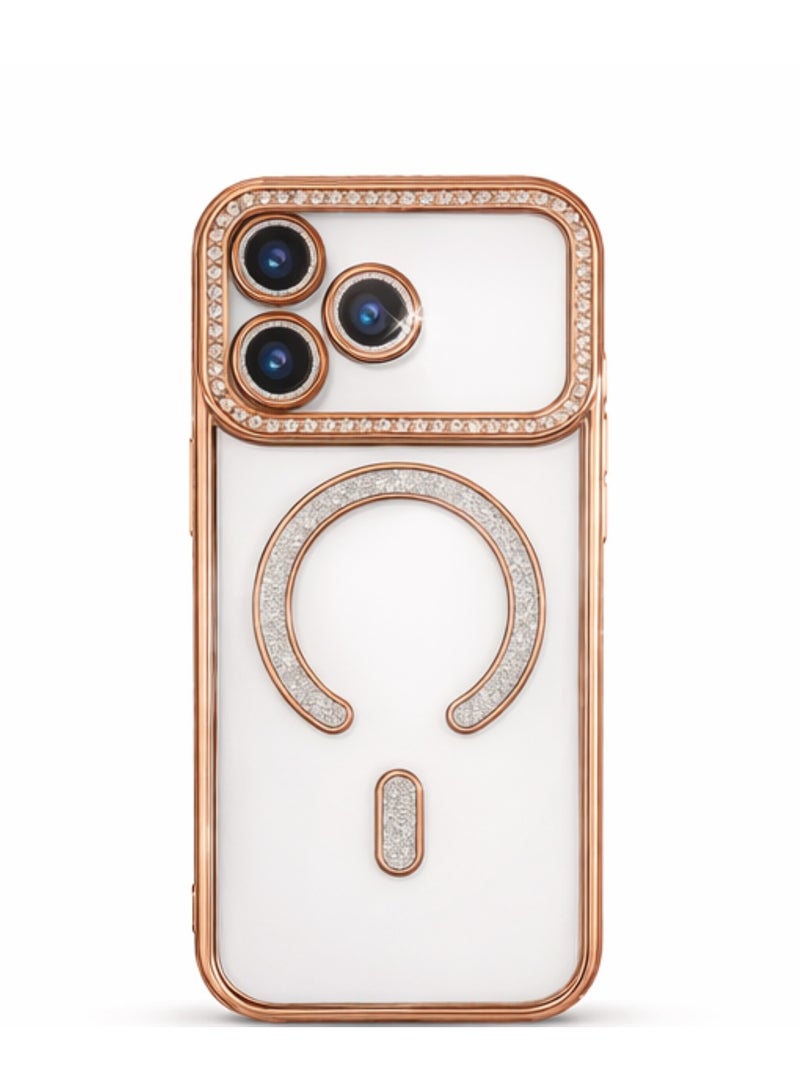 Luxury Clear Case for iPhone 17 Pro Max with MagSafe, Diamond Camera Protection, Shockproof Transparent Cover with Premium Dark Frame – MP&Co. Originals - Image 1