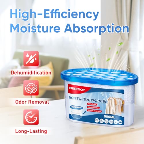 Treeroot 22Pack Moisture Absorbers, 10.6OZ Humidity Absorber Bucket, Moisture Absorbers for Closet, Dehumidifier Bucket for Wardrobes、 Kitchens and Bathrooms, Fragrance Free Humidity Absorber - Image 3