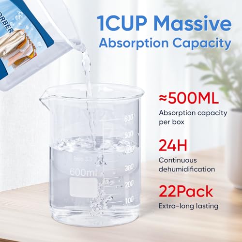 Treeroot 22Pack Moisture Absorbers, 10.6OZ Humidity Absorber Bucket, Moisture Absorbers for Closet, Dehumidifier Bucket for Wardrobes、 Kitchens and Bathrooms, Fragrance Free Humidity Absorber - Image 5