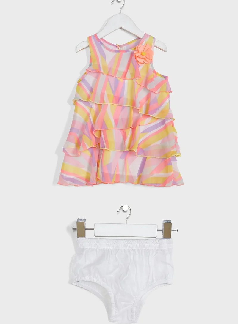 Nautinati Printed Layered A-Line Dress