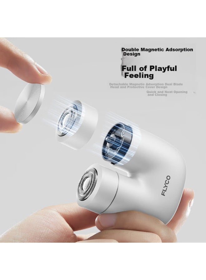 Flyco Palm U Electric Shaver For Men, Compact And Portable Mini Birthday Qixi Festival Gift For Boyfriend, Husband, Father U1-xingyun White - Image 4