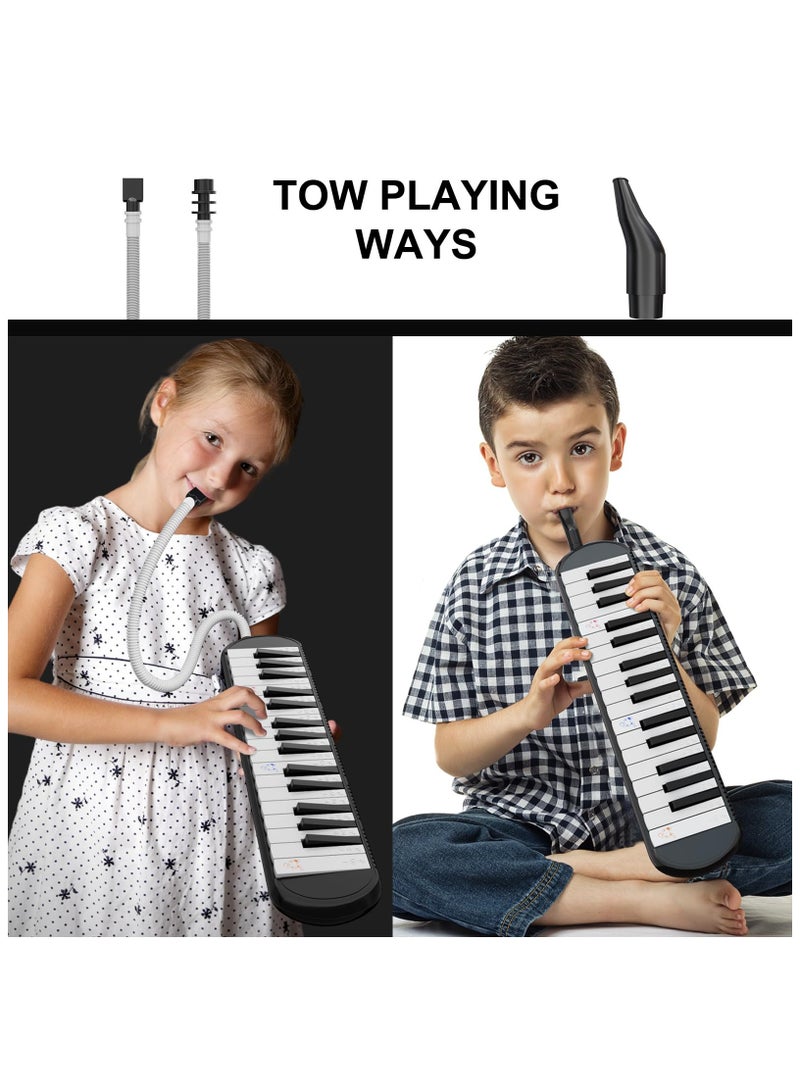 Melodica Instrument, Air Piano Keyboard, 32 Keys, Singel Tubes Mouthpiece Air Piano Keyboard Musical Instrumentwith Carrying Bag, Perfect Gift for Kids, Beginners, music enthusiast and Adults, Black - Image 2