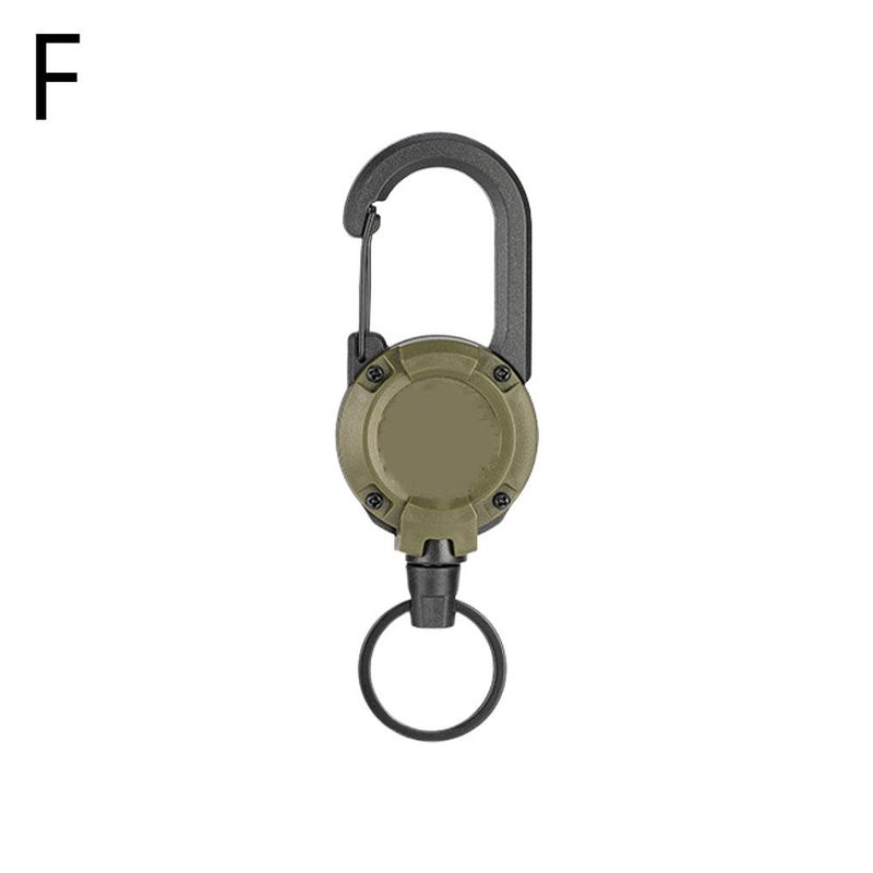 Outdoor camping easy-open retractable buckle steel wire rope multi-functional key ring camping lure rebound anti-loss rope - Image 1