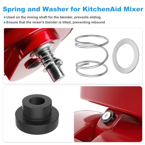 Kscjdg Mixer Spring and Washer for KitchenAid Mixer Parts-KitchenAid Tilt Head Mixers Spring and Washer, Rubber Washer - Image 3