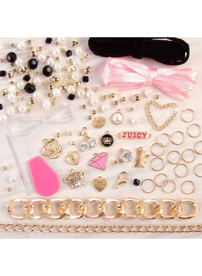 Make It Real Make It Real: Juicy Coture Chains & Charms, DIY Bracelet Kit, Includes 12 Juicy Coture Charms, Makes Up to 5 Bracelets, Helps Young Girls Develop Fine Motor & Visual Skills, for Ages 8 and up  - Image 4