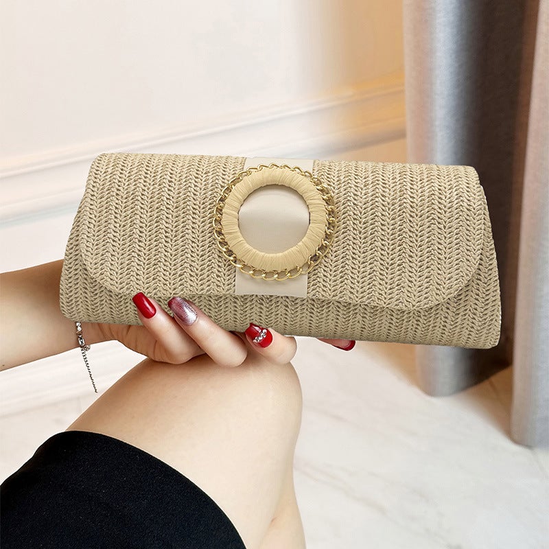 2025 Spring New Women'S Straw Evening Bag Beach Bag Crossbody Bag Summer Daily Leisure - Image 4