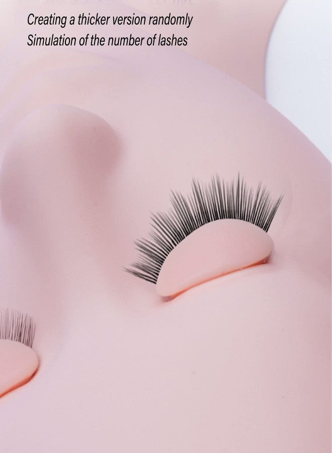 Chazcool 3 Pairs Replaced Eyelids Silicone Double Eyelashes, Lash Practice Eyelids Replacement Eyelids, Soft-Touch Makeup Practice Face Lash Extension Supplies for Lash Extension Practice(Pink) - Image 4